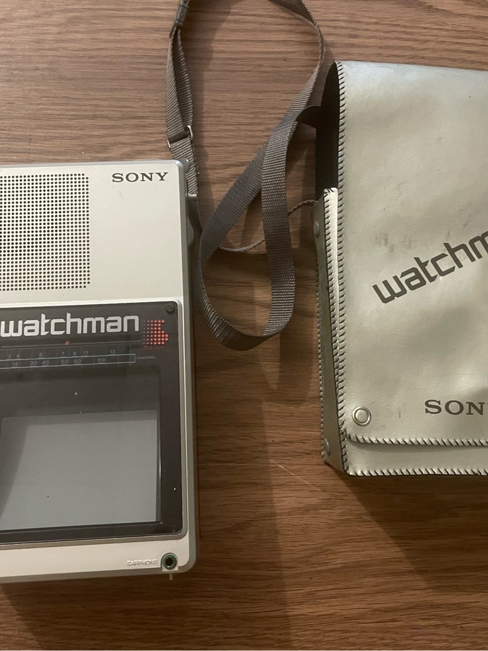 Sony Watchman Portable TV in Silver with Gray Strap